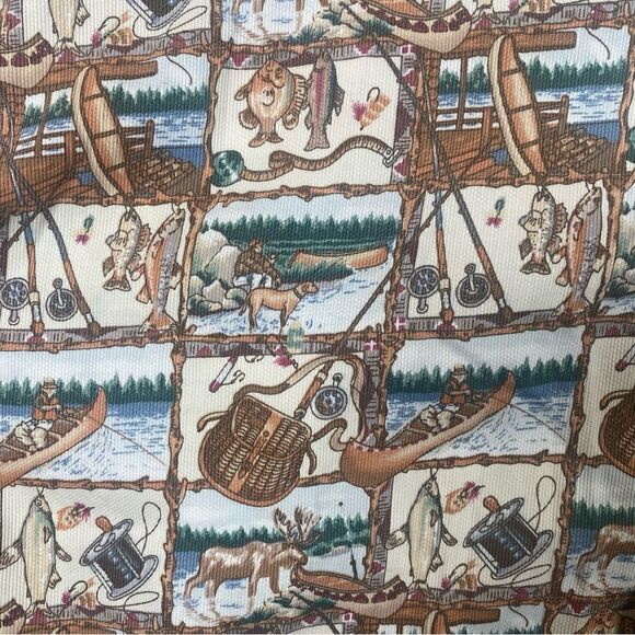 Northern Elements Vintage Men's XL Outdoors Fishing Hunting Canoe Print - Picture 7 of 11